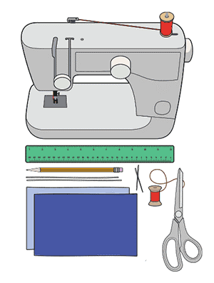Elemento necesarios para hacer mascarillas con una máquina de coser