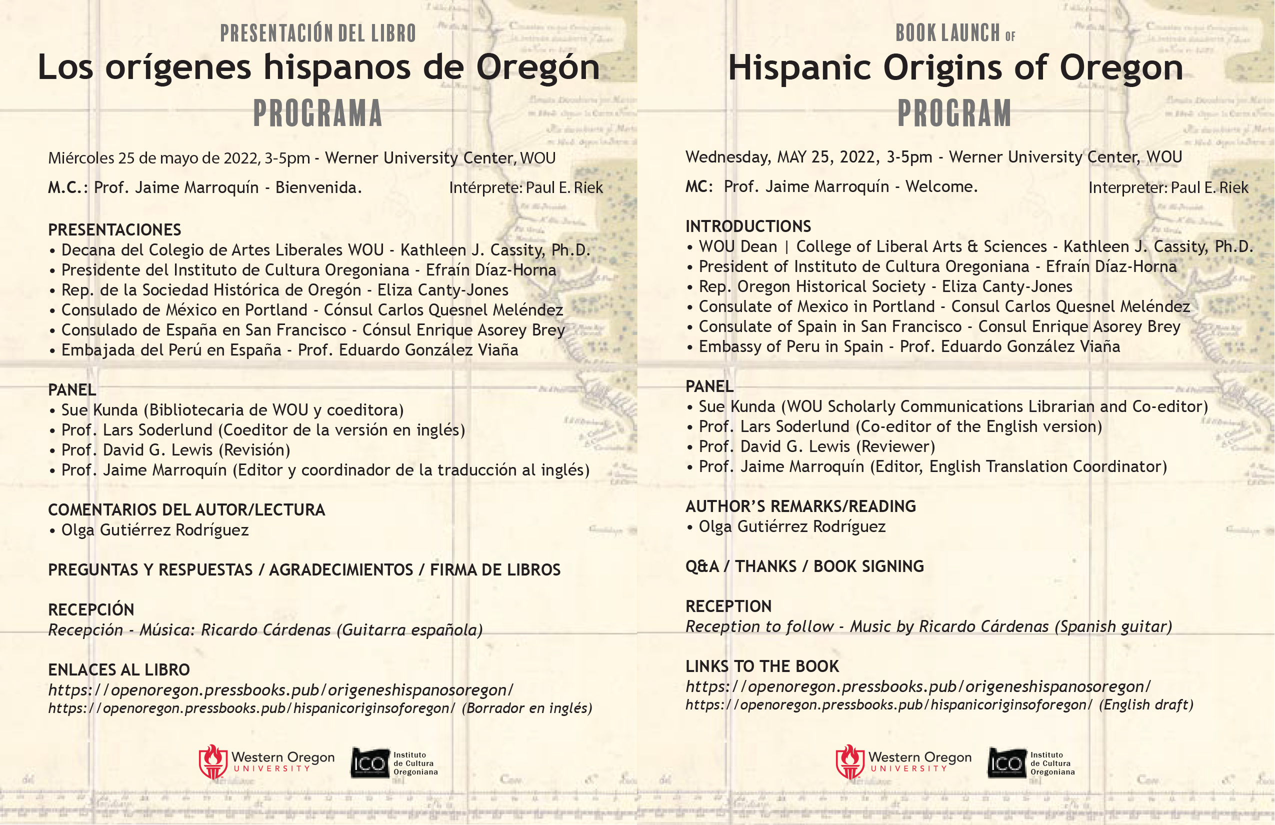 Los orígenes hispanos de Oregón - Hispanic Origins of Oregon -Programa